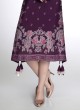 Purple Color Printed Cotton Silk Kurti