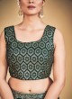 Sequins Embroidered Georgette A Line Green Lehenga Choli