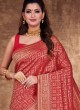 Wedding Banarasi Silk Saree In Red