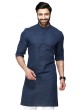 Navy Blue Cotton Silk Kurta Pajama