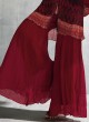 Shagufta Maroon And Black Sharara Suit With Jacket