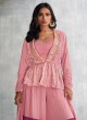 Shagufta Stylish Onion Pink Georgette Palazzo Suit