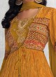 Shagufta Mustard Yellow Sharara Set With Flared Jacket