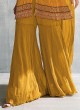 Shagufta Mustard Yellow Sharara Set With Flared Jacket