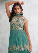 Shagufta Peplum Style Designer Rama Green Salwar Suit