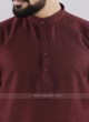 Linen Solid Maroon Kurta