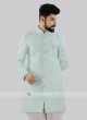 Silk Firozi And White Indo Western