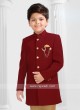 Boys Emboss Maroon Indo-Western