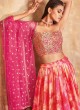 Shagufta Pink Shaded Designer Choli Suit