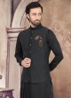 Fancy Black Color Nehru Jacket Suit