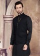 Art Silk Black Nehru Jacket Set