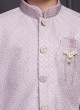 Festive Wear Lilac Nehru Jacket Set In Art Silk