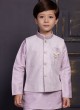 Festive Wear Lilac Nehru Jacket Set In Art Silk