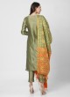 Mehndi Green Color Pant Style Suit