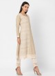 Pant Style Cotton Suit In Khaki Color