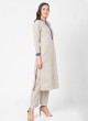 Pant Style Cotton Khadi Suit In Beige Color