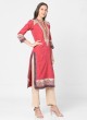Pant Style Indian Red And Beige Color Suit