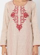 Red And Beige Color Cotton Palazzo Suit