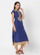 Blue And Khakhi Color Pant Style Suit