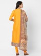 Yellow Color Printed Churidar Suit