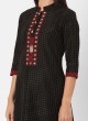 Black And Maroon Cotton Kurti Set