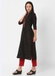 Black And Maroon Cotton Kurti Set