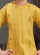 Yellow And White Kurta Pajama For Boy