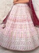 Chiffon Off White And Pink Shaded Designer Lehenga Choli