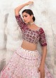 Chiffon Off White And Pink Shaded Designer Lehenga Choli