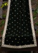 Wedding Wear Bottle Green Velvet Dupatta