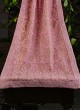 Pink Thread Work Dupatta In Velvet Fabric