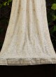 Cream Lucknowi Embroidered Dupatta For Groom
