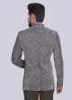Traditional Wear Grey Velvet Jodhpuri Suit