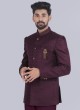 Reception Wear Imported Wine JOdhpuri Suit