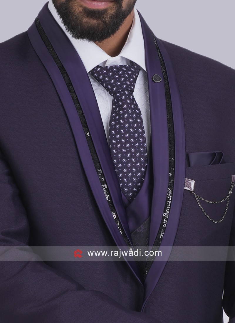 Purple colour coat on sale suit