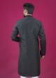 Designer Black Color Silk Kurta Pajama