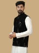 Black Velvet Readymade Nehru Jacket