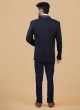 Designer Party Wear Blue Imported Tuxedo Set