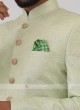 Silk Sherwani In Pista Green