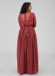 Bandhani Printed Jumpsuit In Red Color