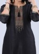 Art Raw Silk Black Color Kurti Set