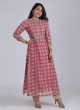 Casual Wear Pink Printed Kurti Set