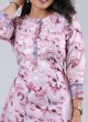 Flower Printed Kurti In Pink Color