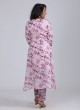 Flower Printed Kurti In Pink Color