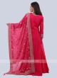 Rani color cotton silk anarkali suit