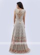 Pale grey chiffon anarkali suit