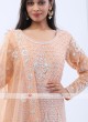 Light peach net anarkali suit