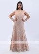 Light peach net anarkali suit