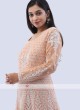 Light peach net anarkali suit