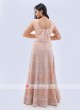 Light peach net anarkali suit